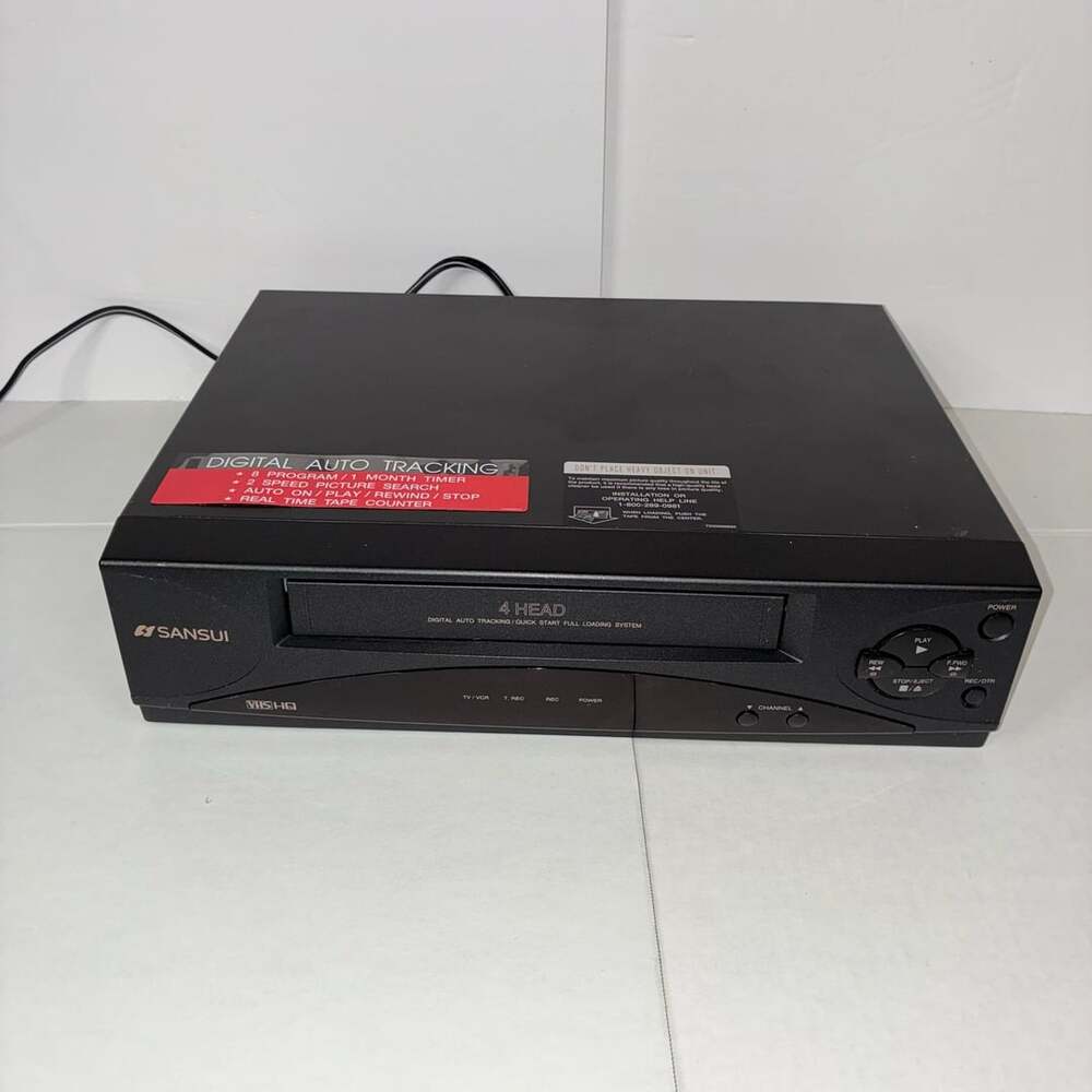 Vintage Sansui 4-Head VHS VCR Video Cassette Recorder (Tested)